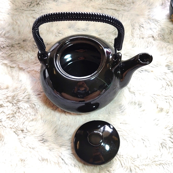 High Class Tea Pot Dining New Set Of 7 Tea Set Vintage Black And